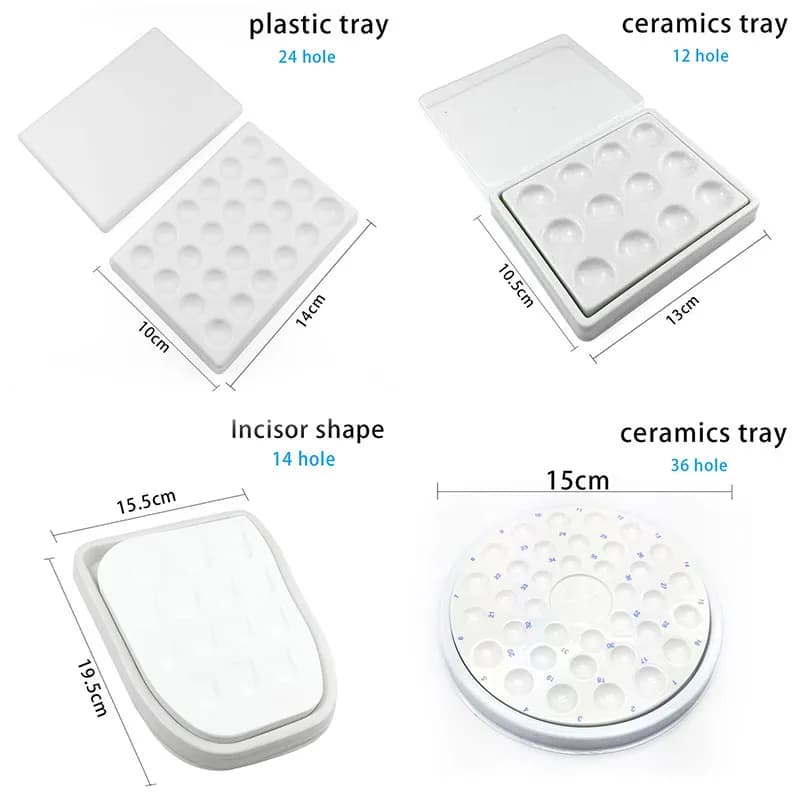 Ceramic table for moisturizing dishes for porcelain irrigation for dental laboratory with transparent lid
