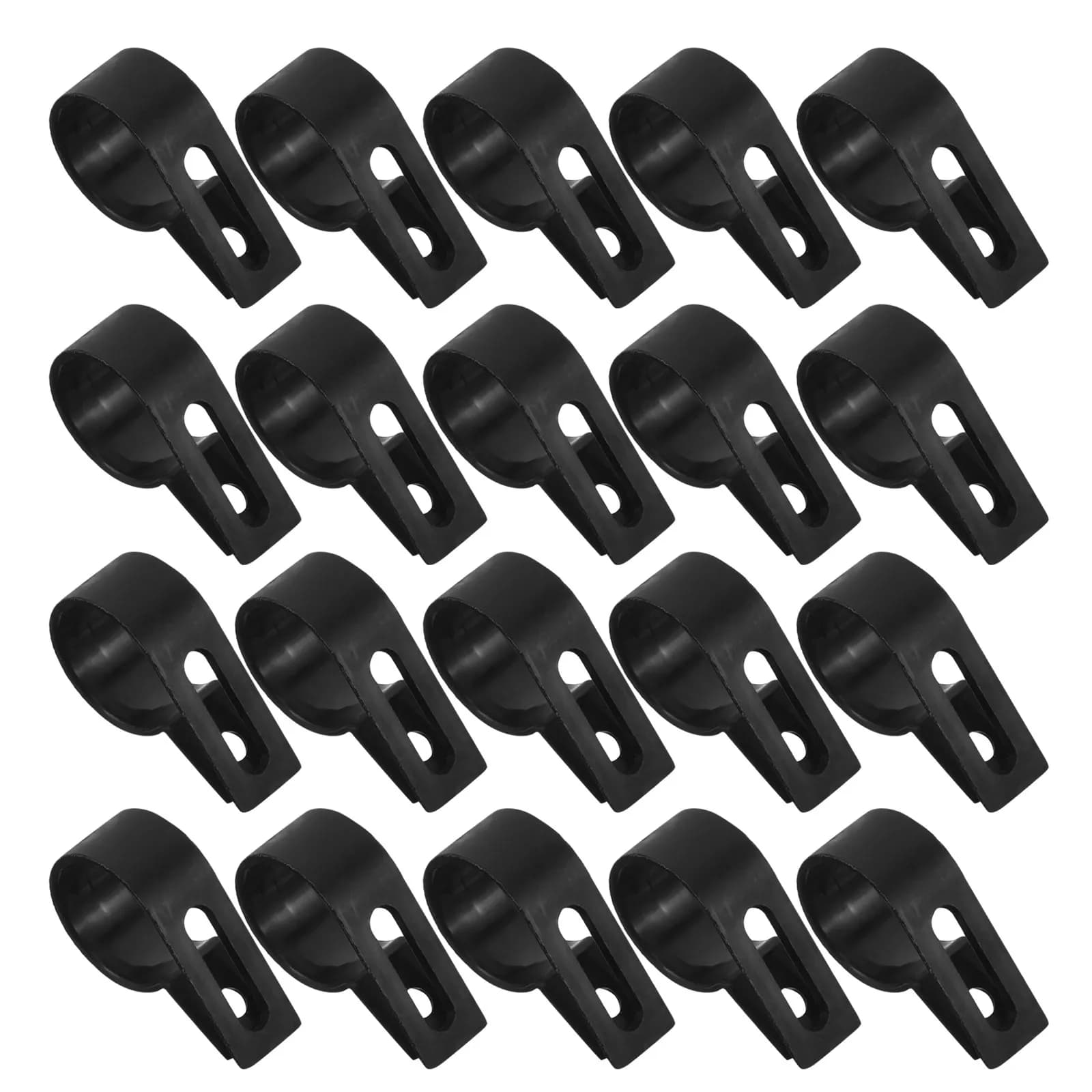R Type Cable Clips 500 Pack Black Plastic Wire Clamps for Home Office Industrial Cable Management