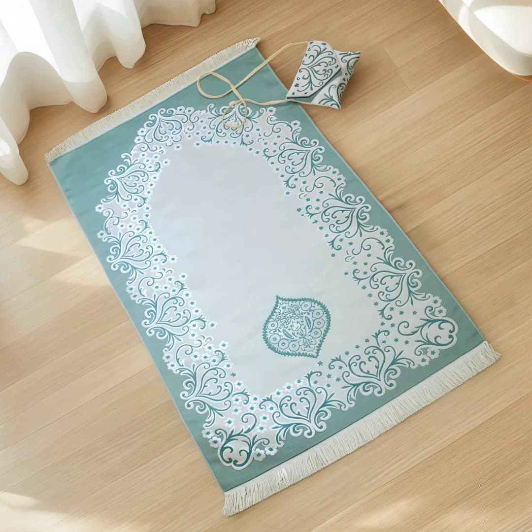 Set di tappeti da preghiera musulmani Set di tappeti da preghiera del Medio Oriente Borsa da viaggio Set di coperte Regali Ramadan Tappeto islamico Sejadah