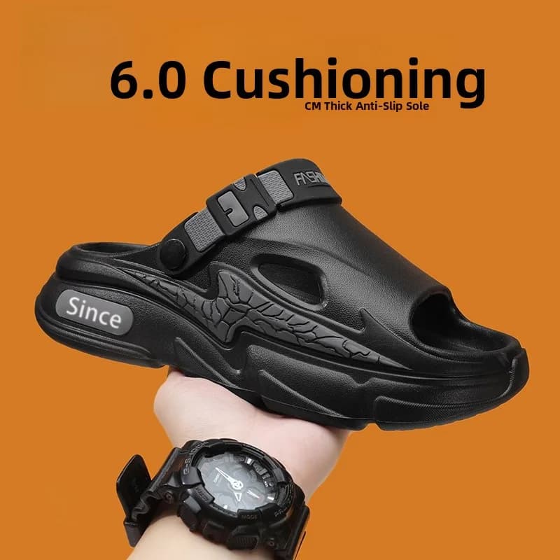 Men's Summer Outdoor Wear Anti-Slip Wear-Resistant Thick Bottom Slippers Driving Dual-Purpose Large Size Beach Slippers