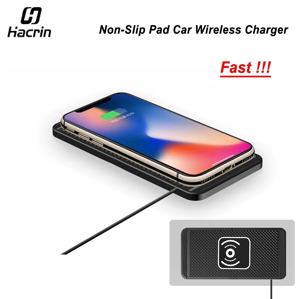 Tappetino per caricabatterie wireless per auto per iPhone 15 14 13 12 Tappetino di ricarica antiscivolo in silicone per auto Samsung Stazione di ricarica rapida Accessori per auto