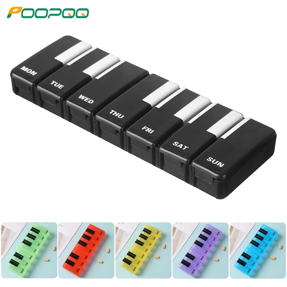 1 piece, large, weekly, pill holder for medicines, 7-day pill holder, travel for large vitamin supplements, fish oil