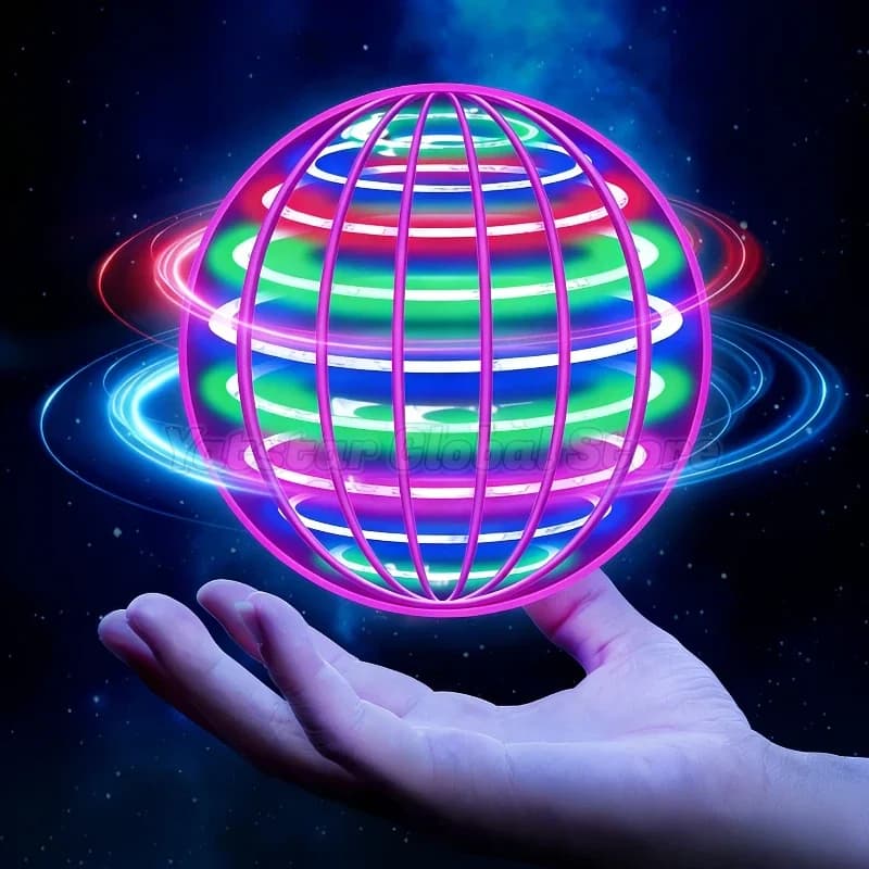 Elicottero drone con controllo manuale giocattolo Flying Ball Spinner 360 ° Mini UFO rotante con luce a LED Regali per bambini Gioco Palla sportiva per bambini