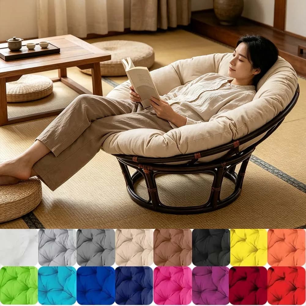 Round Seat Cushion, Chair Padded Cushion for Hanging Basket Swing Hammock Wicker Chair Home Rattan Chair Pad 40/50/60/70/80/90cm