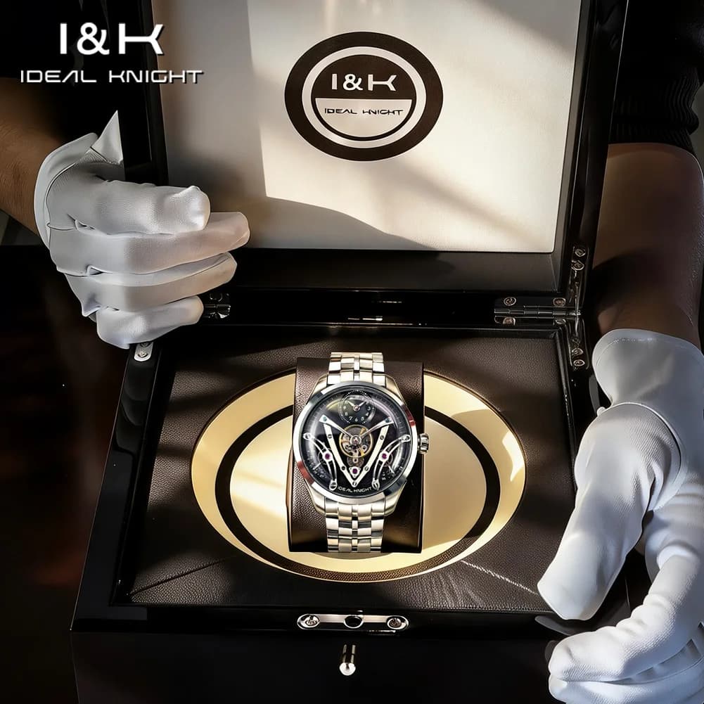 IDEAL KNIGHT 6821 Brand original authentic watches for man luxury Gift Box Luxury gift hollow automatic mechanical men's watch