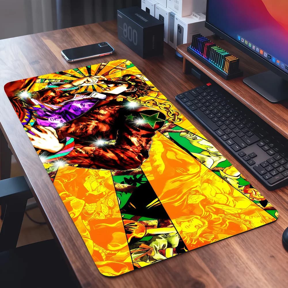 Anime J-JOJO Mouse Pad Square Office Gaming Desk Mat Waterproof Non-Slip Rubber Decorative
