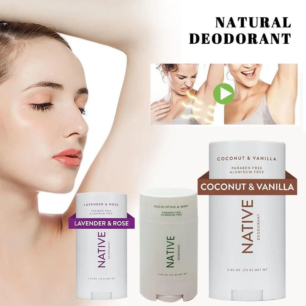 75g Deodorante naturale per tutto il corpo Ingredienti naturali in stick - cocco e vaniglia Nessun alcol adatto sia per donne che per uomini