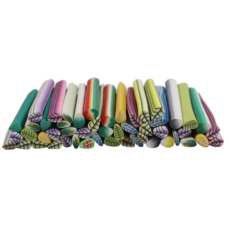 1Bag Polymer Clay 3D Nail Art Canes Stick Rods Stickers Fruit Cake Leaf Flower Nail Tips Nail Decoration Accessories Beauty Tool