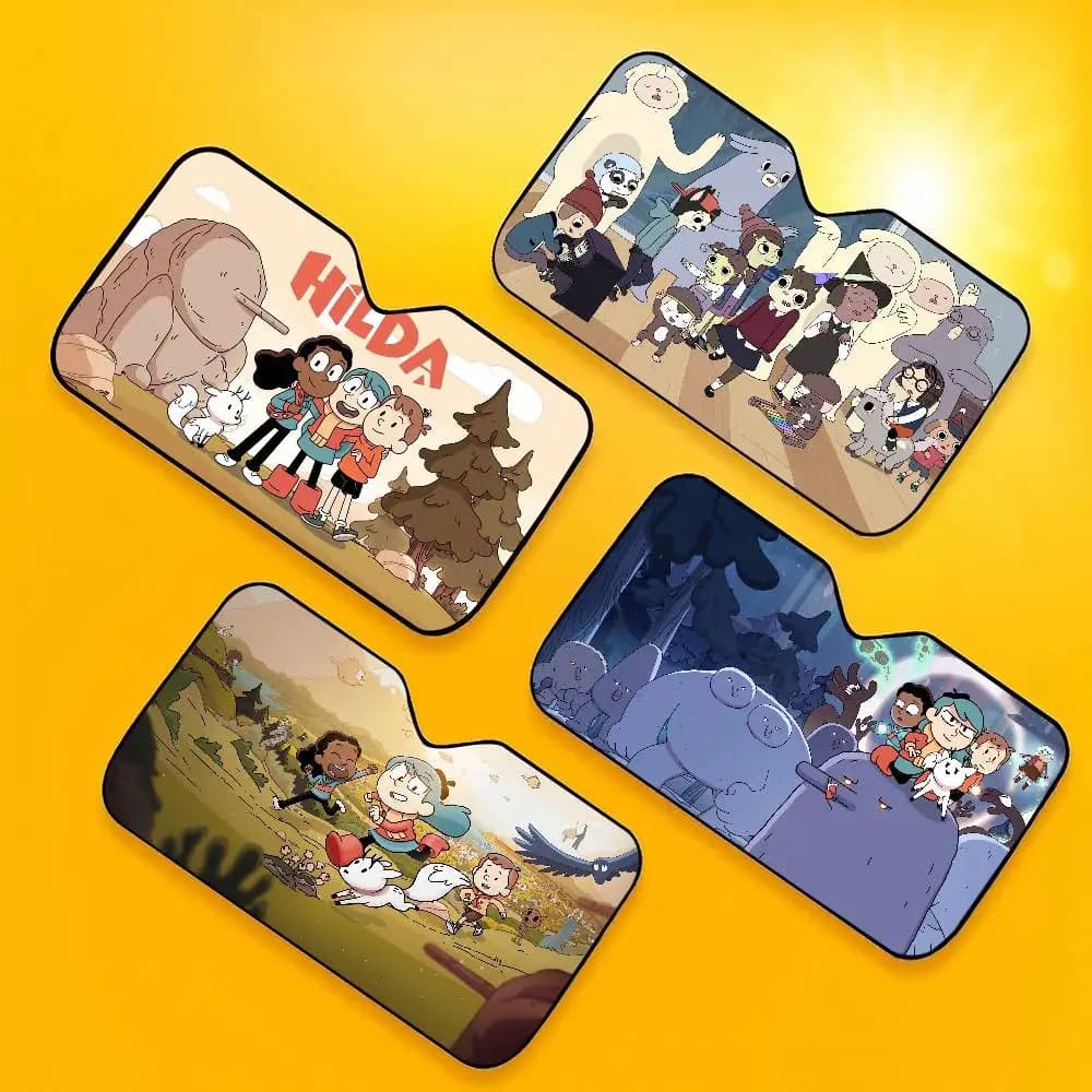 H-Hilda Cartoon Girl Cuscino in poliestere ad asciugatura rapida - Doppio uso per viaggi e casa, leggero e compatto