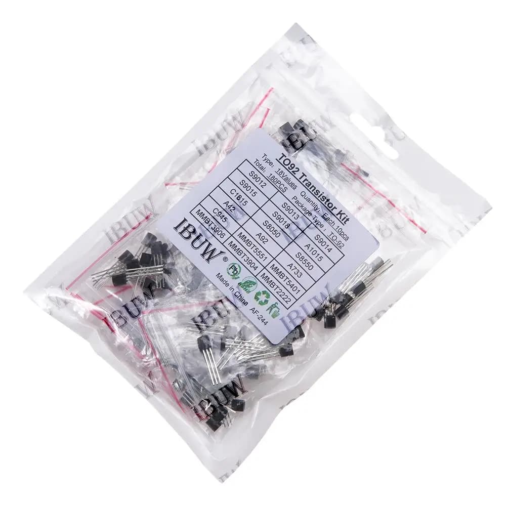 Kit of 180 Transistor TO-92 (18 Values: S9012/S8050/C1815/MMBT5551 etc.) Fa-da-Te Electronic Kit for Arduino TO92 MMBT5401