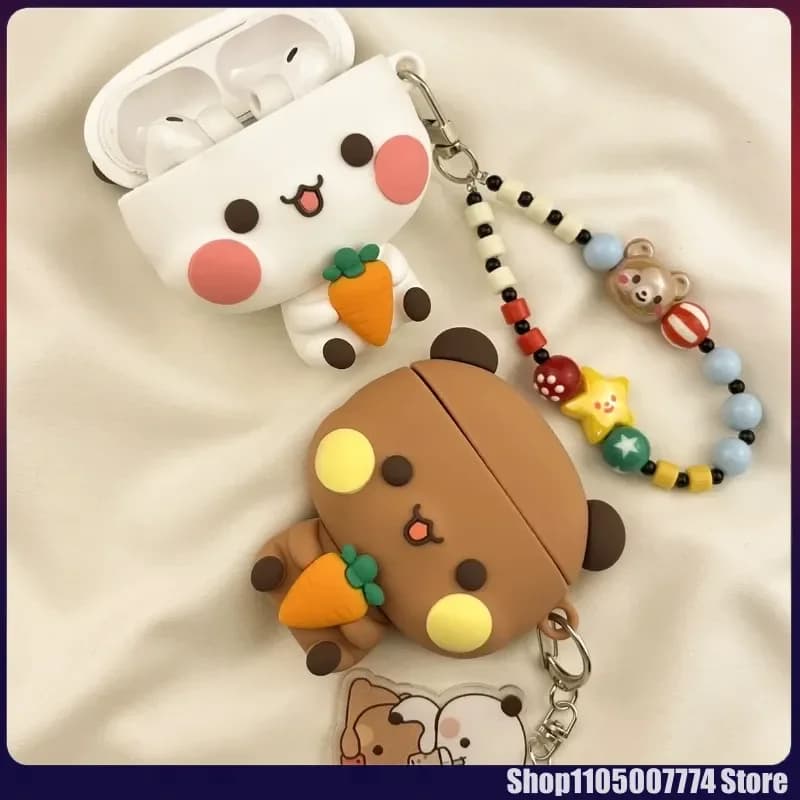 Nuova custodia per cuffie 2026 Radish Panda Bubu e Yier, simpatica custodia protettiva in silicone a forma di cartone animato per Apple Airpods 1 2 3 Pro