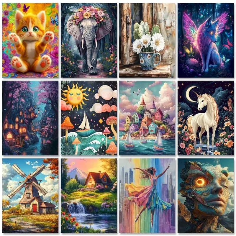 CHENISTORY Modern DIY oil Painting By Numbers Kit acrylic Landsape paint by numbers diy Paintings art on Canvas By Numbers art w