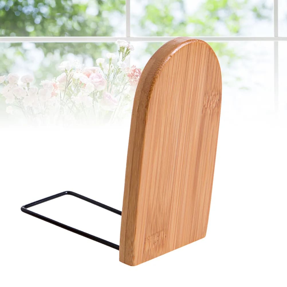 2Pcs Bamboo Bookends Retractable Book Holder Desktop Organizer Book Stand File Folder for Office Home School 13x7.5x10.5cm