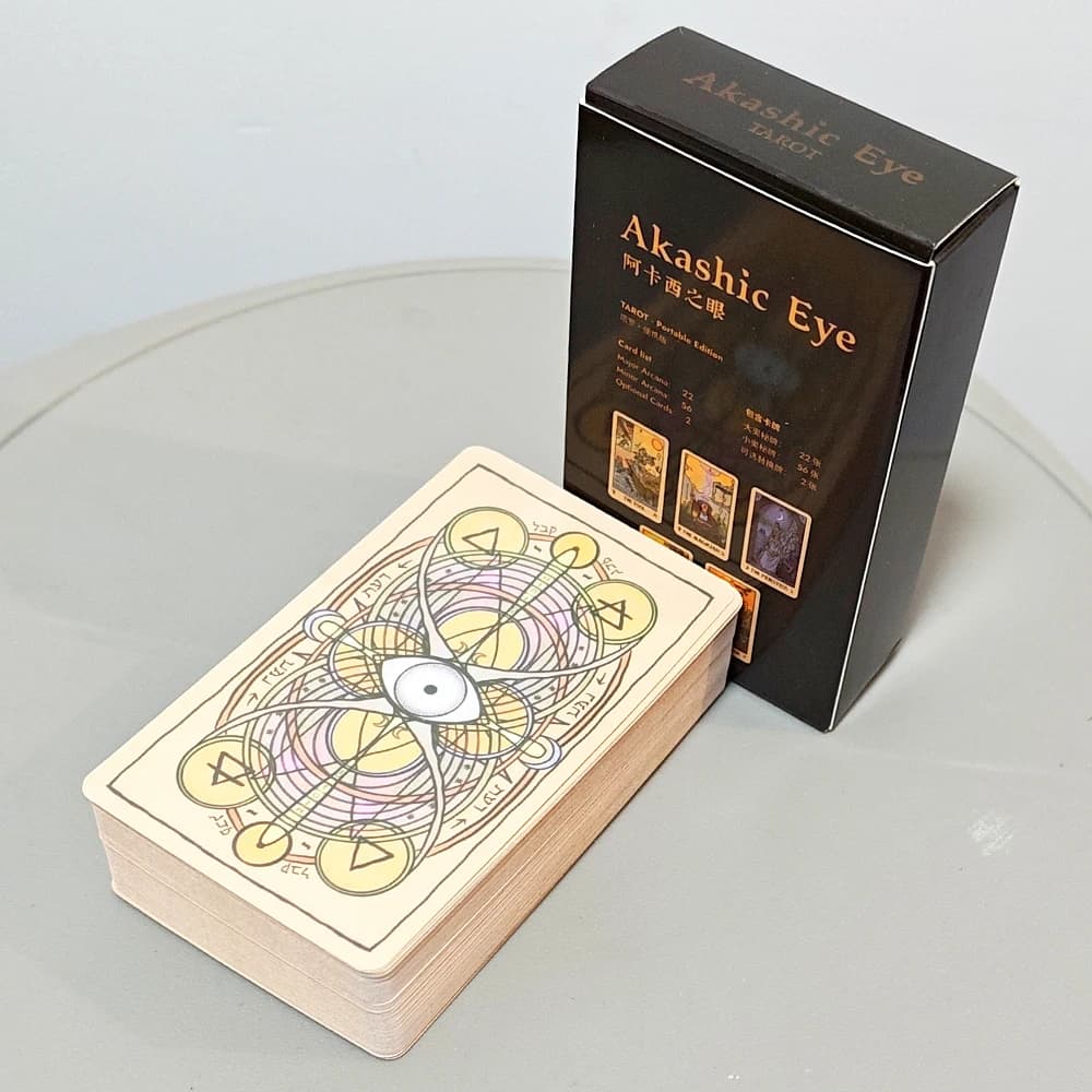 Tarocchi Akashic Eye Edizione Portatile 78 Carte, Mazzo di Tarocchi Indie 10.3*6cm per Divinazione e Guida Quotidiana