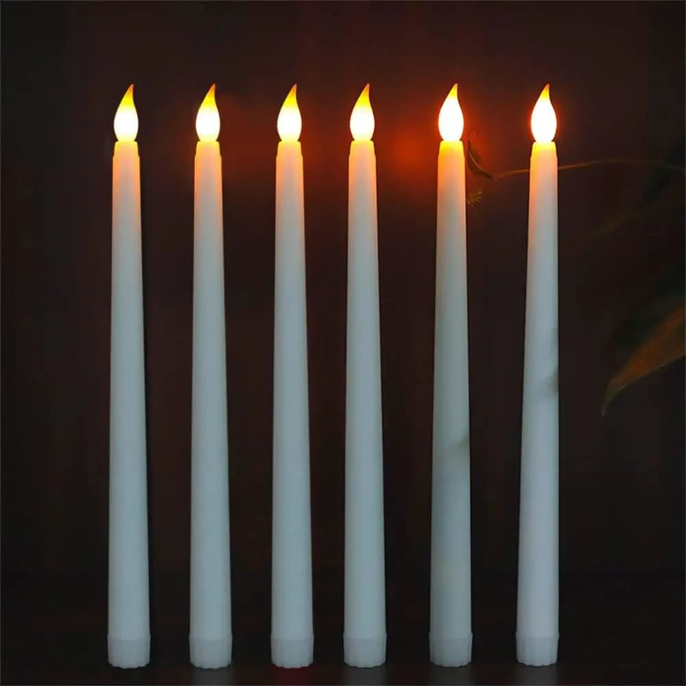 Candele senza fiamma Grandi luci a candela alimentate a batteria Lampade a candela a luce calda a LED per la decorazione domestica della festa di Natale di Halloween