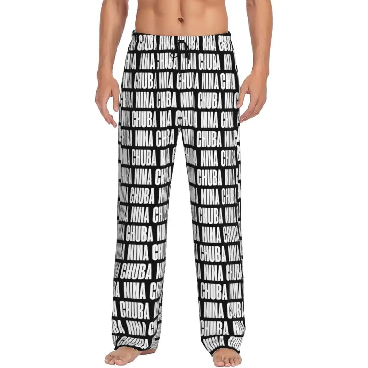 Pantaloni da pigiama da uomo Nina Chuba stampati personalizzati Album Logo Sleepwear Sleep Lounge Bottoms con tasche