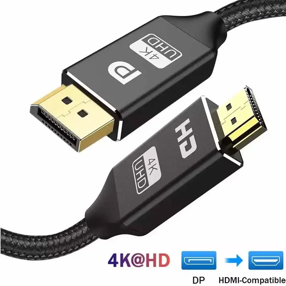 Cavo compatibile da DP a HDMI 4K 30Hz DisplayPort a adattatore convertitore HD porta di visualizzazione Audio Video per PC proiettore HDTV Laptop