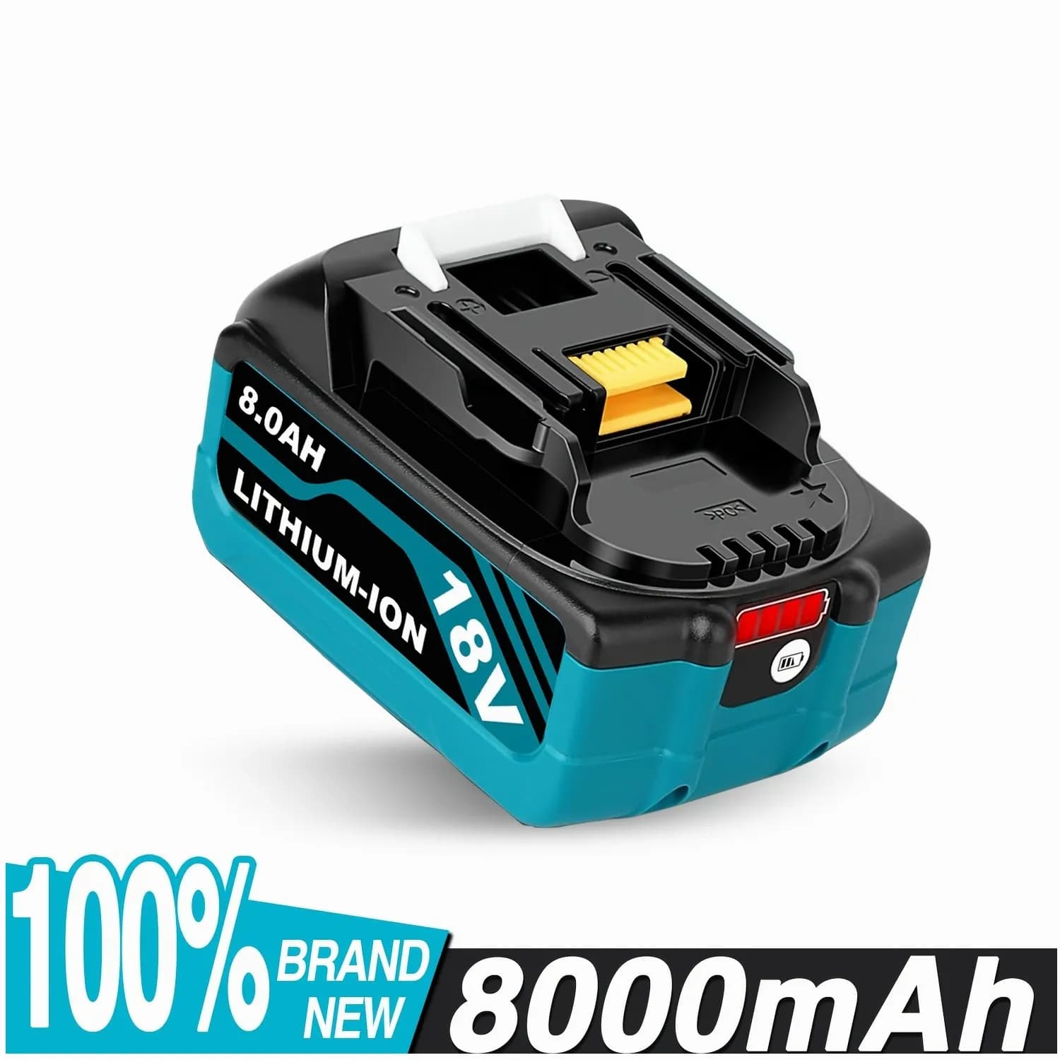 High-Capacity 18V Rechargeable Battery Pack Set — 8.0Ah Output Mode for Outdoor & Electric Tasks, Reliable Power Delivery, Faster Charging Support, Wide Compatibility with Common Cordless Tools