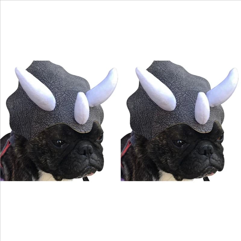 ABGE-2X Pet Triceratops Dog Dinosaur Hat Pet Cat Dog Hat Pet Transformation Cap Pet Headgear Costume Dog Hat Cap