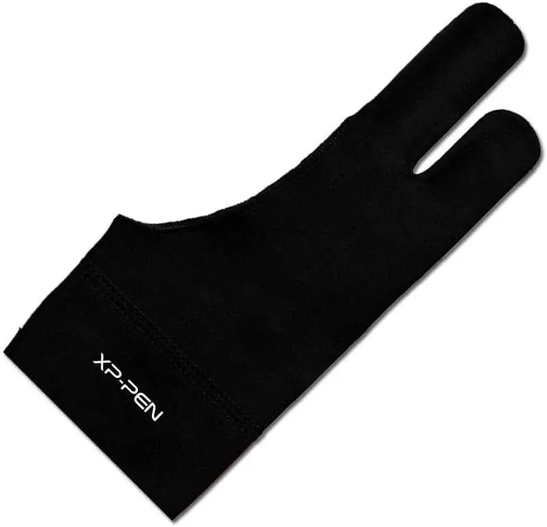 Drawing Glove for Graphics Tablet 2-Fingers Anti-Smudge for Right and Left Hand Size M Black