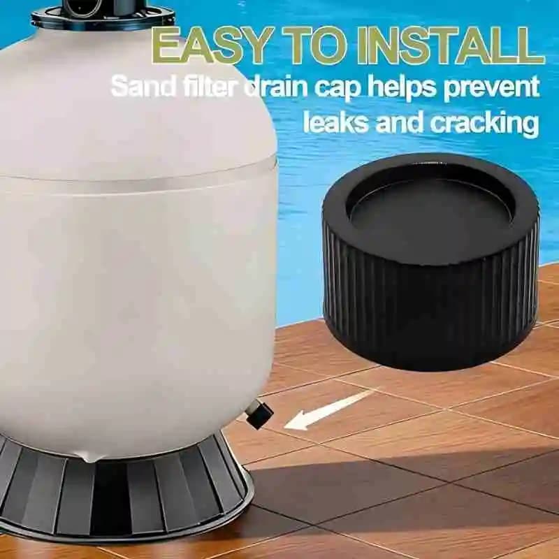 Heavy Duty Sand Filter Drain Cap Waterproof Gasket Plastic Cover for Pool Filter Pump Maintenance