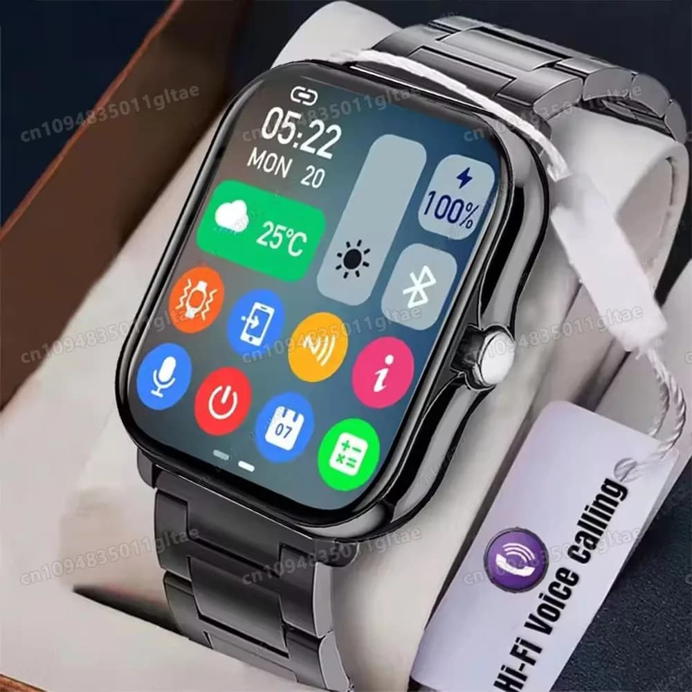 Nuovo Smartwatch con Display HD da 2,01 Pollici, Risposta e Effettuazione Chiamate, Anteprima Messaggi, Modalità Sport, Quadrante Personalizzabile, Previsioni Meteo, per Uomini e Donne