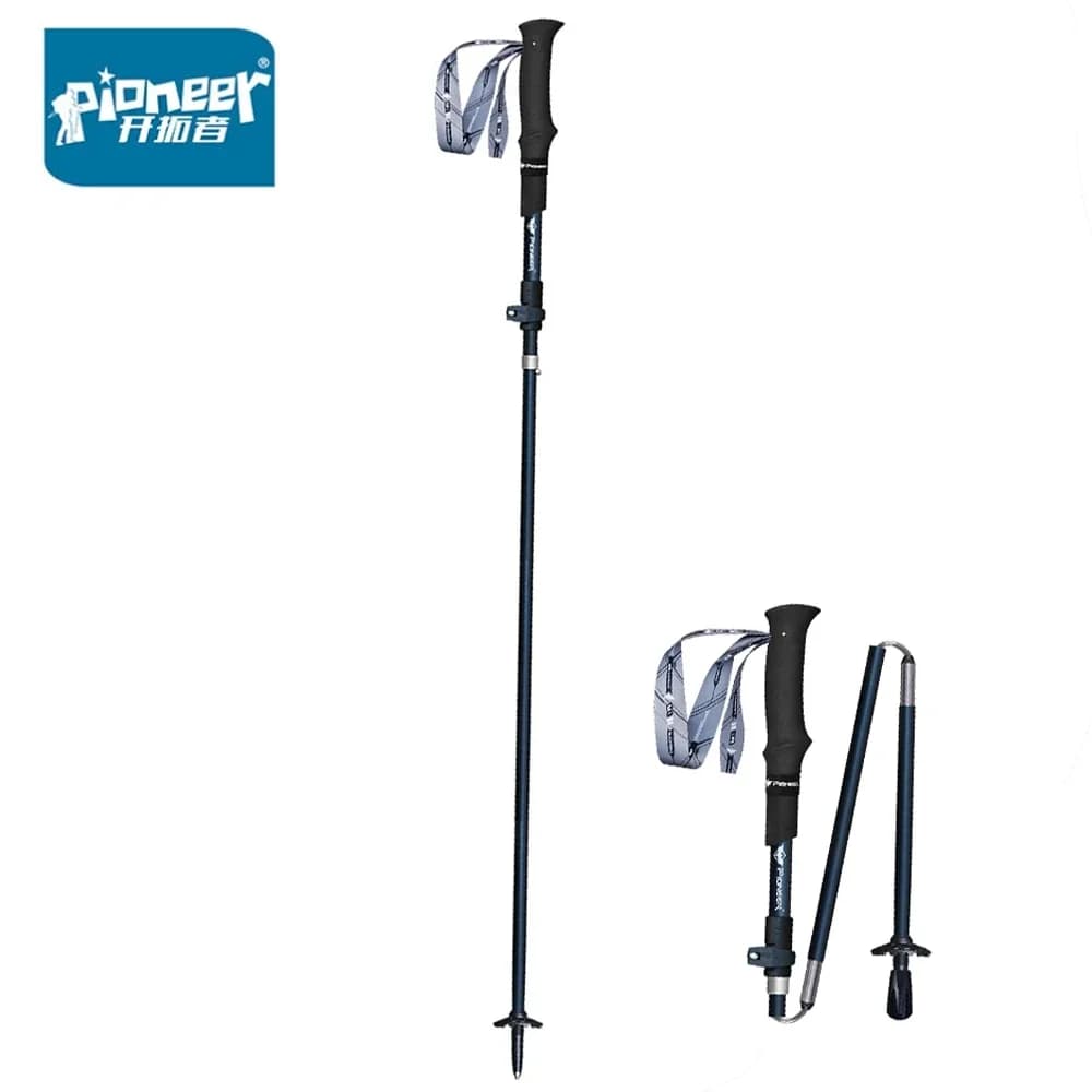 Pioneer 1 pz ultralight carbon fiber trekking poles adjustable 5 sections foldable Nordic walking sticks camping hiking TLX002