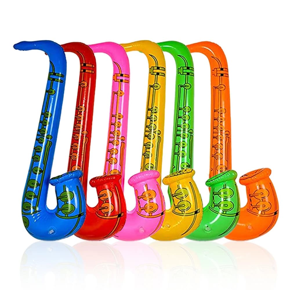 6 Inflatable Saxophones in Random Colors, Fun Games, Suitable for Birthday Parties and Party Props