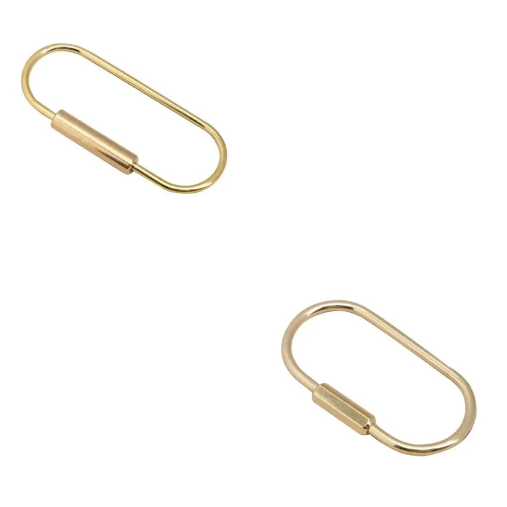 Brass Keychain Screw Lock Rings Car keychain Carabiner Buckle Clip Holders