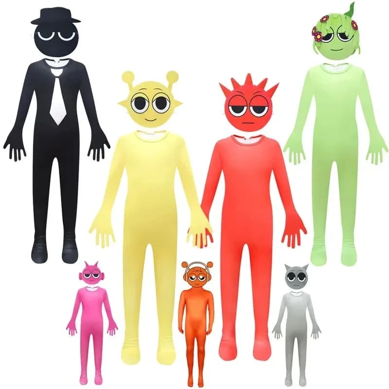 Halloween Costume Game Sprunki Plush Jumpsuit Christmas Birthday Party Fancy Carnival Costumes Sprunki Cosplay Clothes