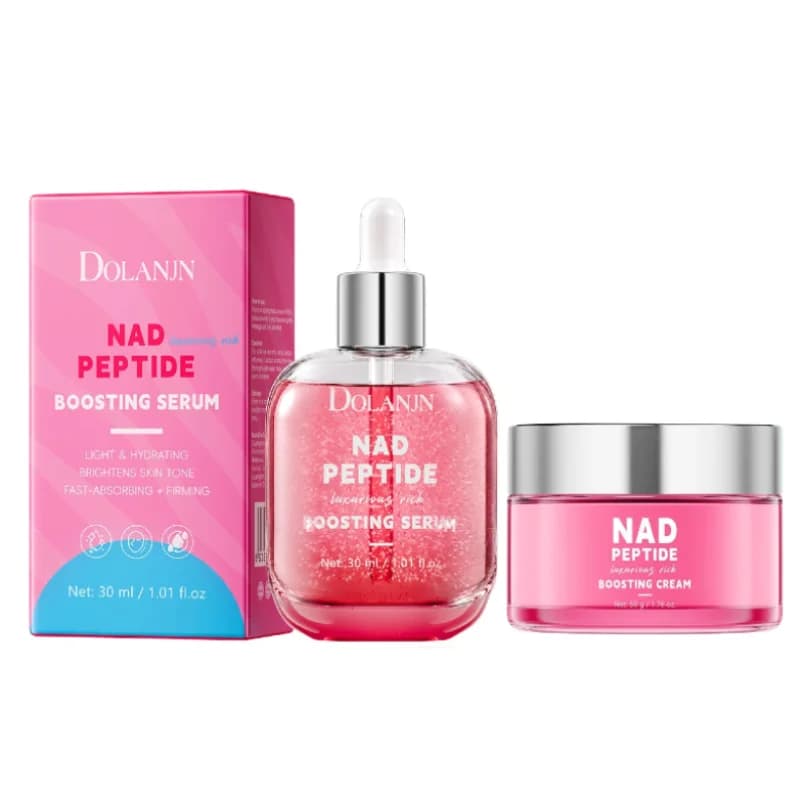 NAD Peptide Boosting Skin Care Set Vitamin C Niacinamide Moisturizing Face Serum & Face Cream Hydrating Facial Skin Care