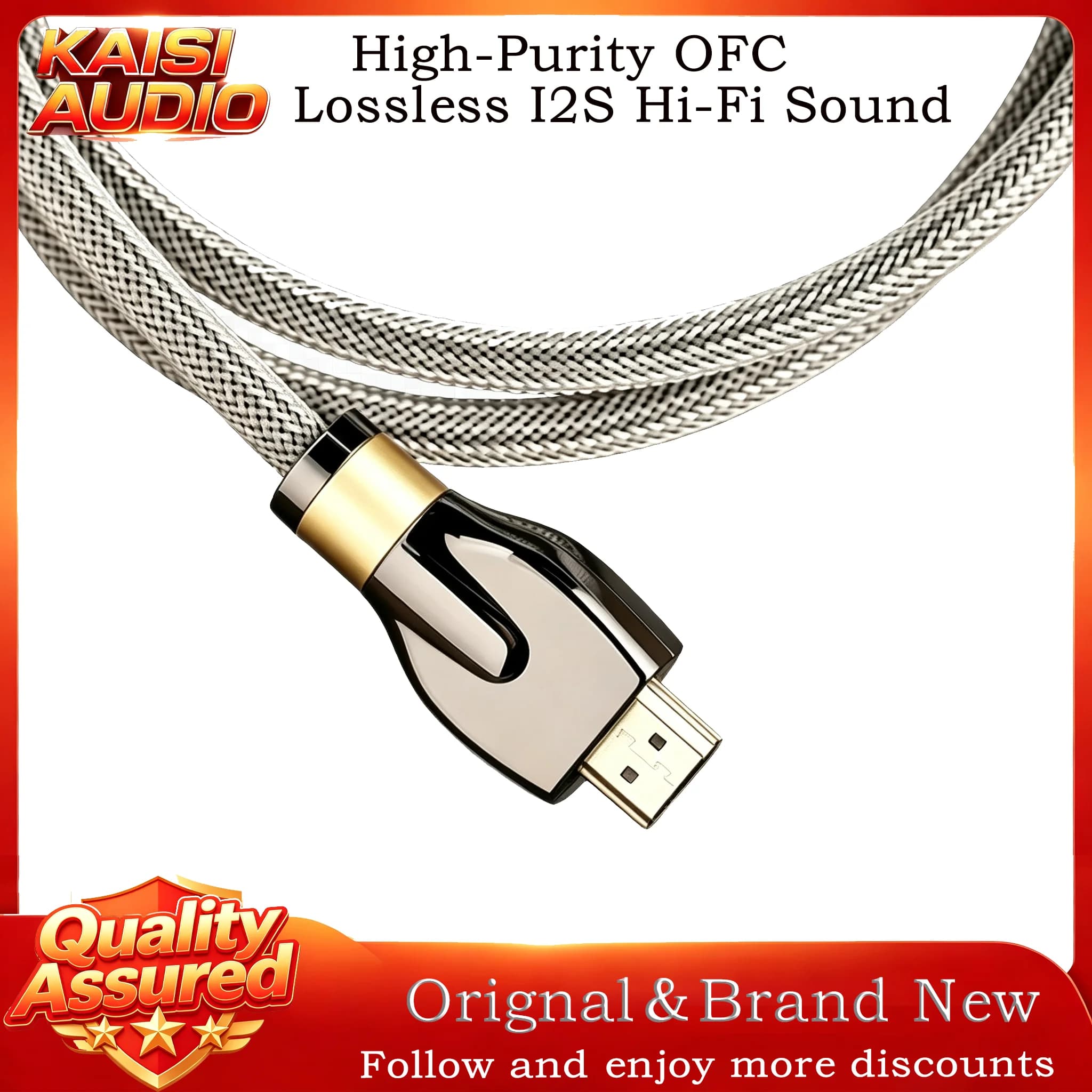 High Fidelity OL8 I2S HDMI Audio Cable 1M OFC Oxygen Free Copper Anti-interference Digital Transmission Wire