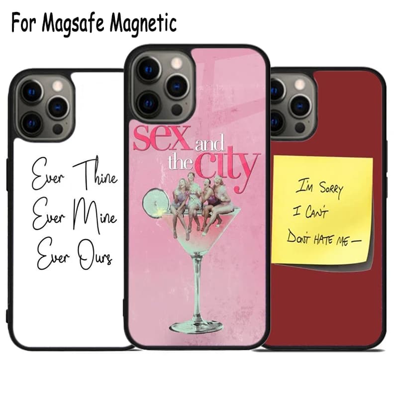 Cover per telefono con ricarica wireless I Love the City per iPhone 17 Air 15 16 16e 14 13 11 12 Pro Max Plus, cover magnetica Magsafe con paraurti