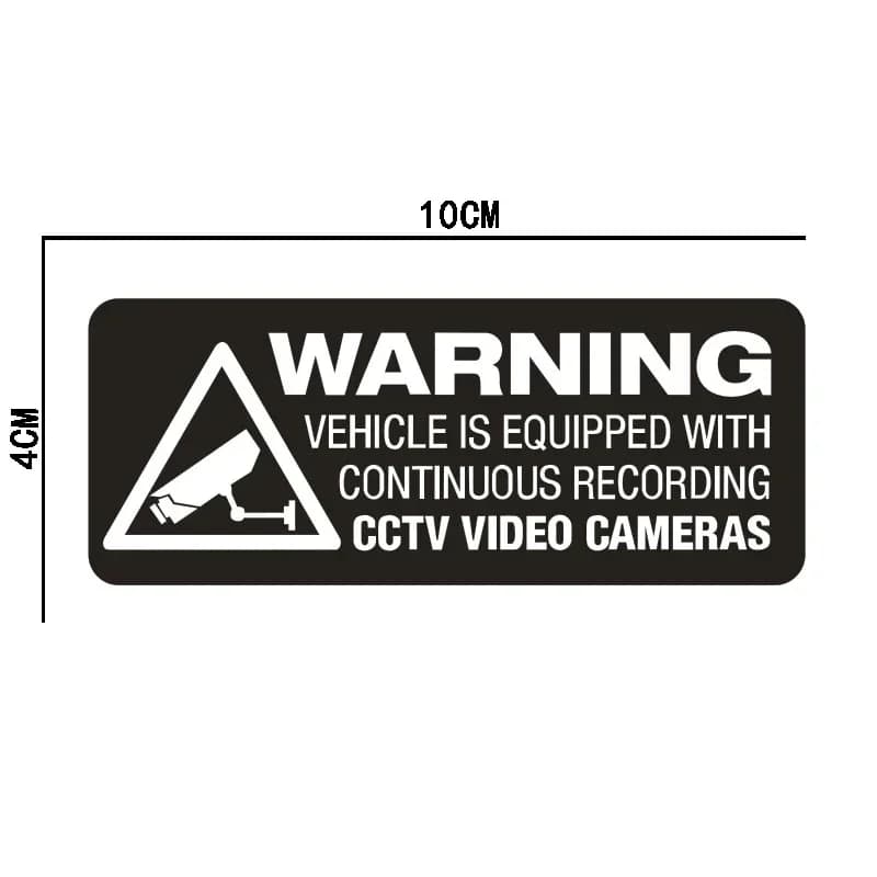 Avviso di registrazione CCTV a bordo Dashcam Security Car,Van,Window Decal Car Sticker accessori per lo Styling dell'auto 10cm * 4cm