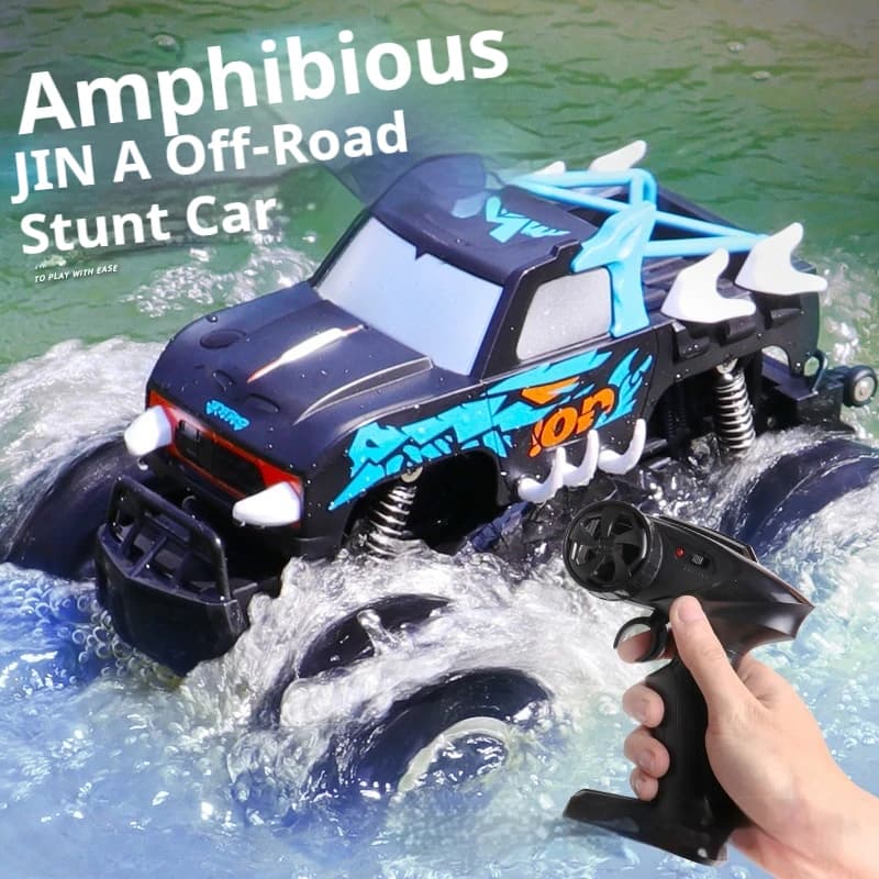Auto Telecomandata Anfibia 4x4 Scala 1:16, per Acrobazie e Arrampicate Fuoristrada, Impermeabile, Hobby Outdoor per Ragazzi