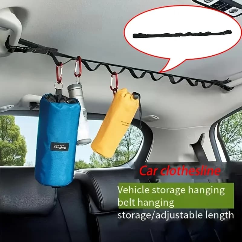 Wheelchair for drying the car, rope for hanging clothes adjustable roof, multifunctional rear clothes hangers for campers