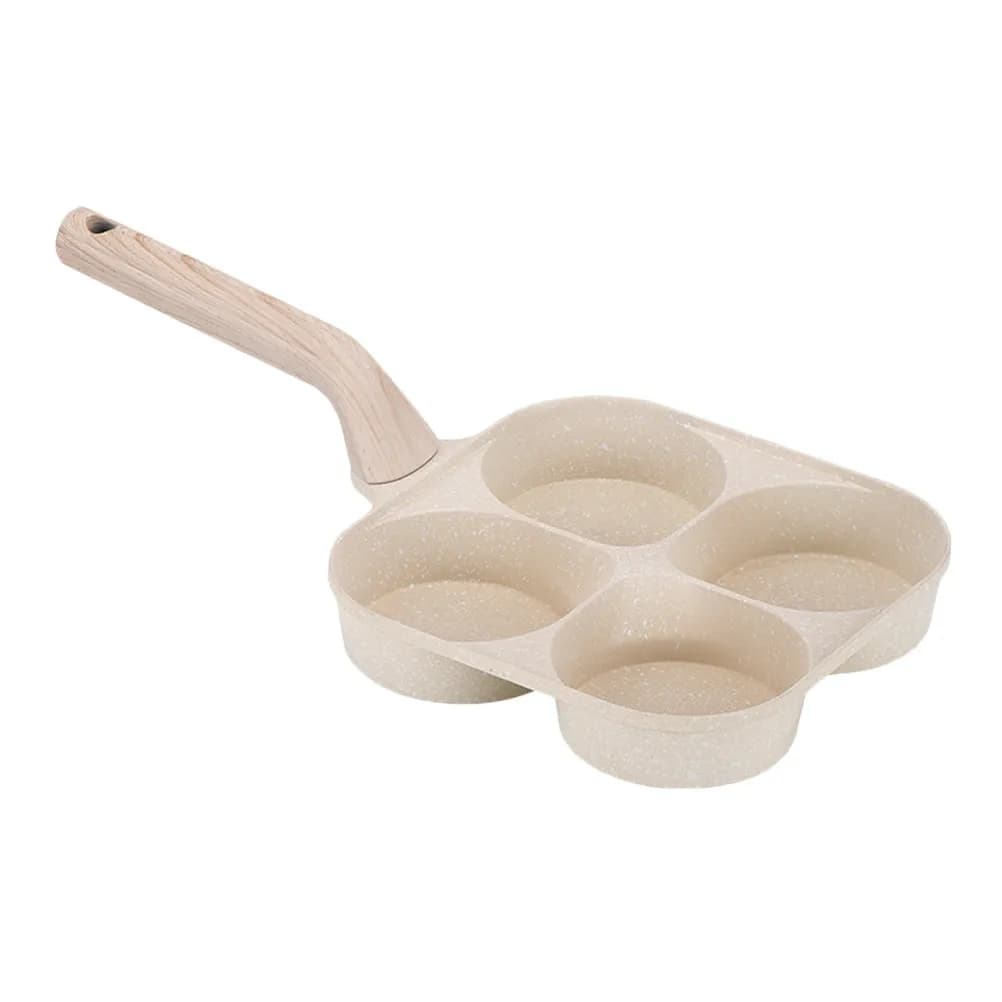 Anti-adhesive four-part pan for Eggs, Deep, for Breakfast, Eggs Masses, Burger, Omelette, Pancake, Kitchen Grill