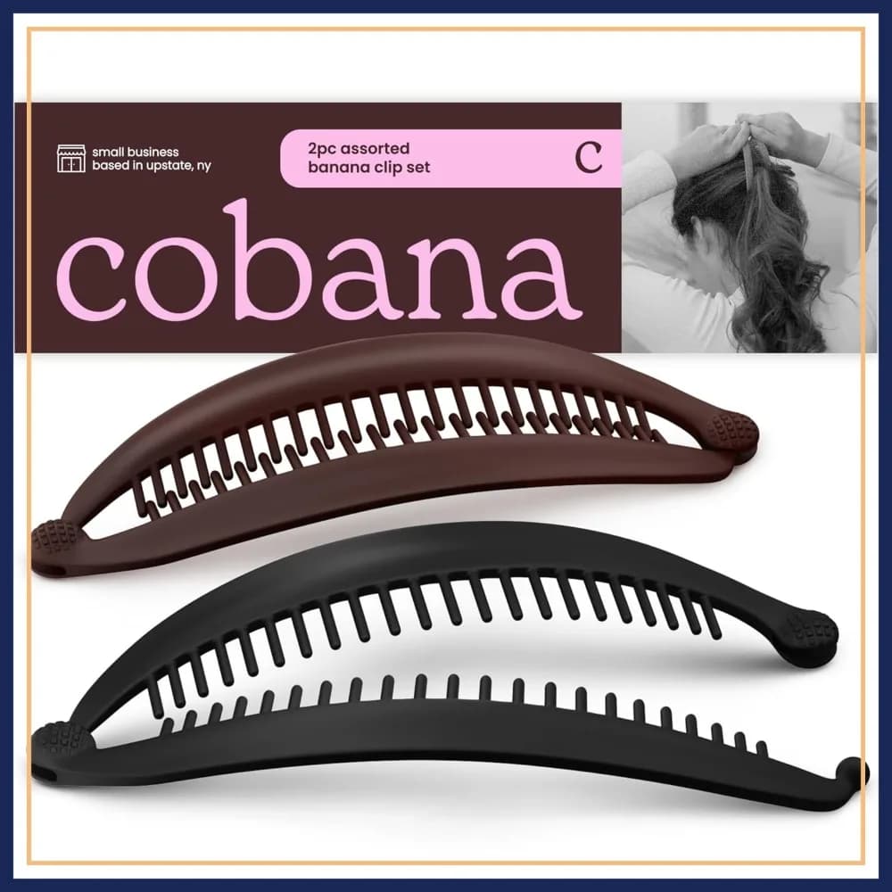 Set di fermagli volumizzanti grandi per capelli da donna, 6 pollici, per capelli medi e spessi, tenuta sicura, senza pieghe, nero e marrone, confezione da 2