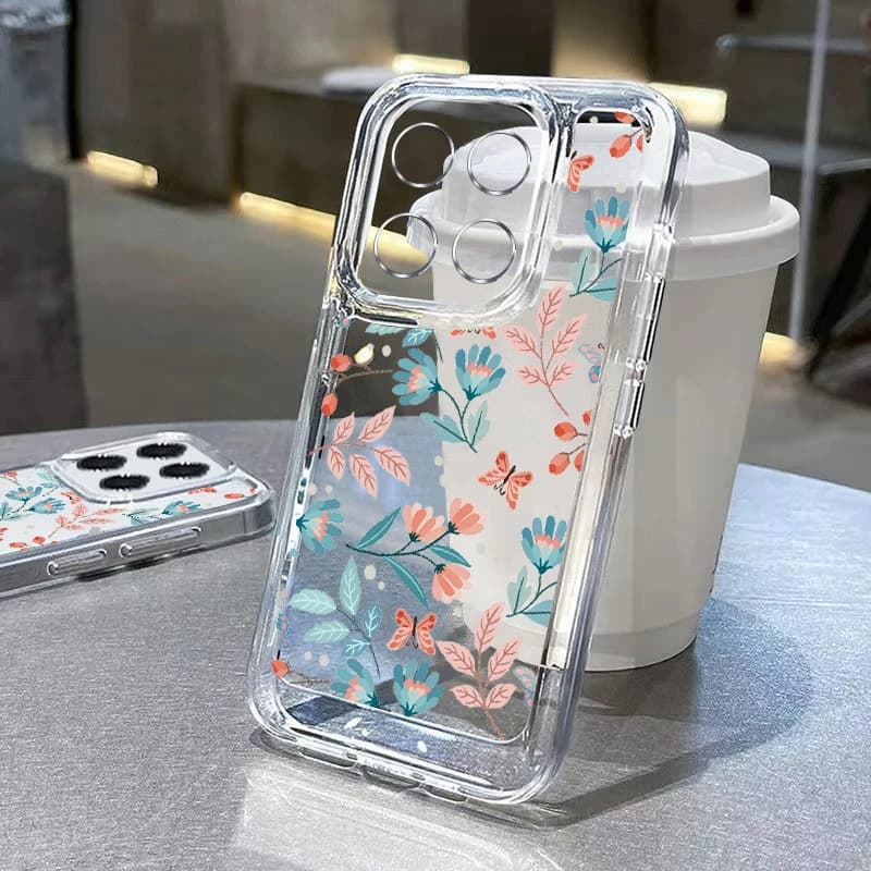 Custodia fiore trasparente antiurto per Xiaomi Redmi Note 13 12 11 10 Pro 4G 11s Poco X5 X6 F6 Mi 11 Lite 5G NE 13T 11T 14T Pro Funda