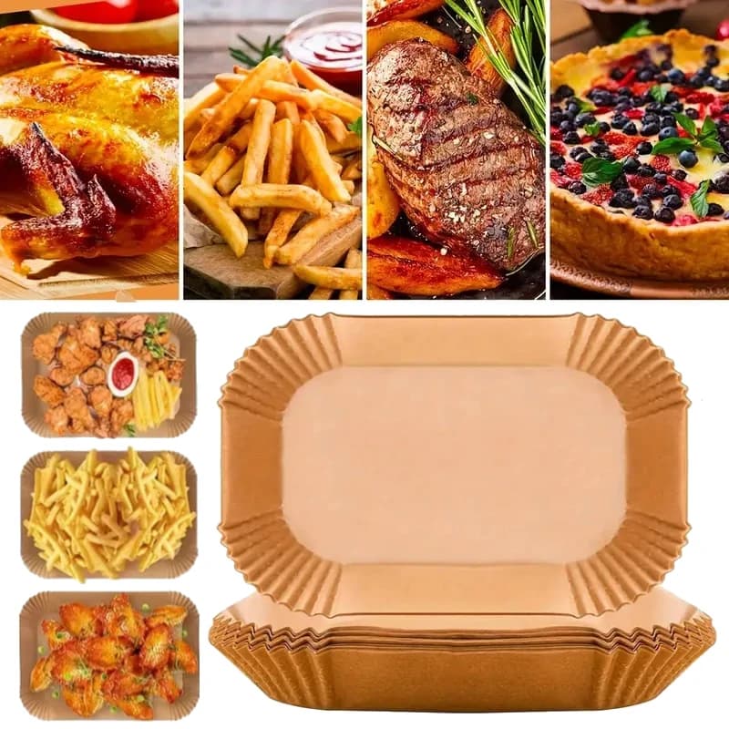 Air Frying Machine Sheet Rectangular disposable parchment paper for grill 6 in 1 Air Frying Accessories Air Fryer Paper For Air Frying Machine