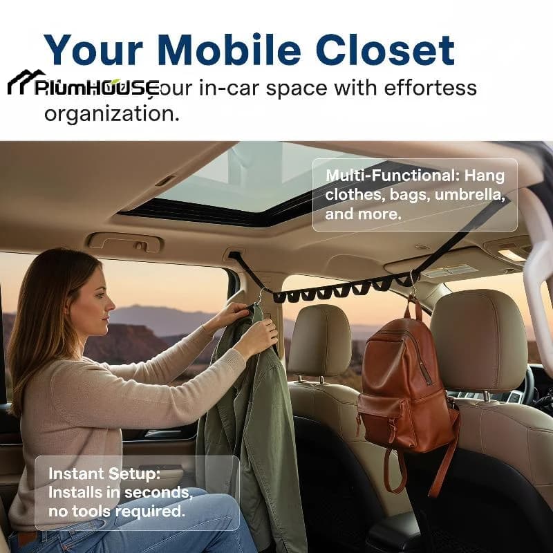 Car Clothes Drying Rope, Multi-functional Hanging Hanger For Vehicle Rear Seats, Storage And Fixing Hook