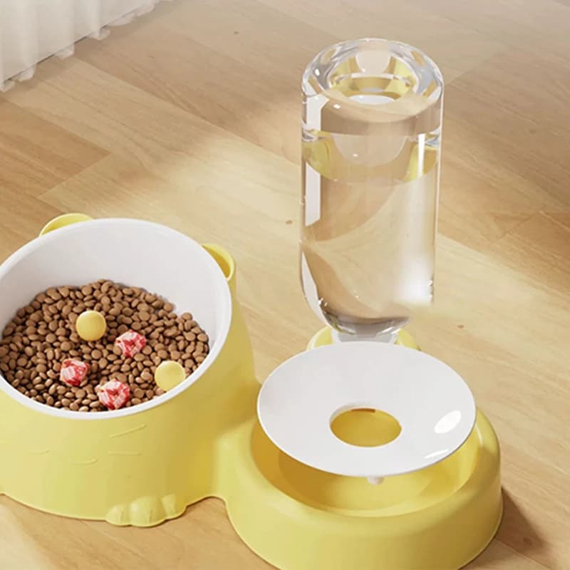 2 in 1 mangiatoia per gatti distributore automatico di acqua per cani da compagnia ciotola per gatti cibo contenitore per mangiatoia per acqua per gatti cani bere articoli per animali domestici
