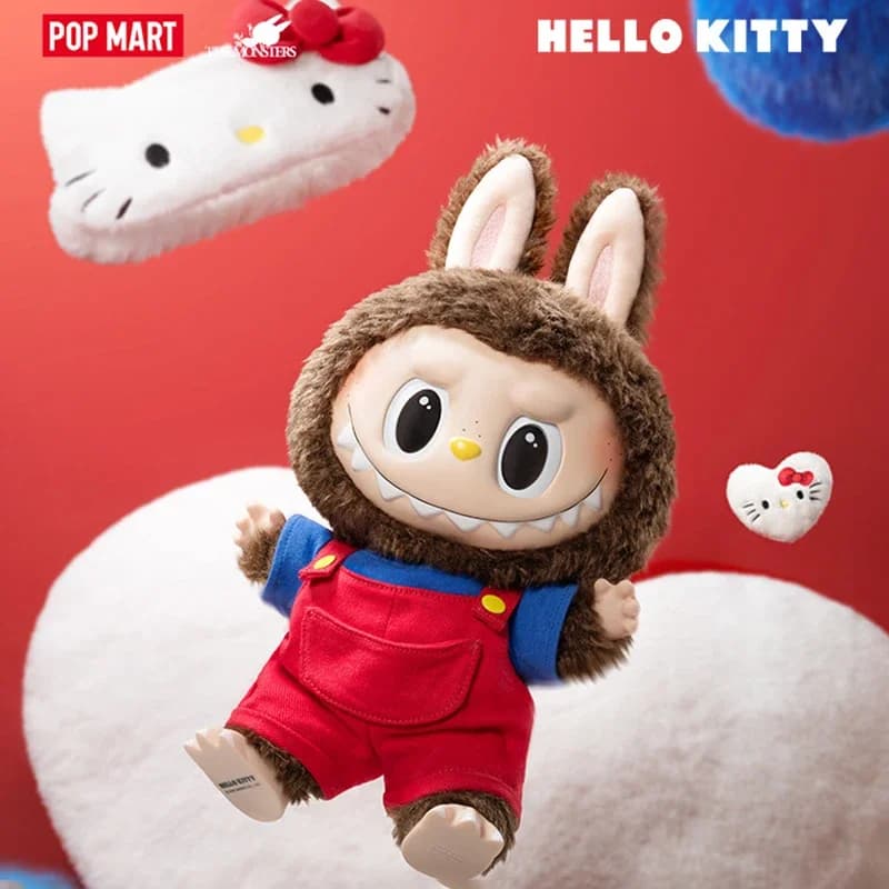 Popmart Labubu The Monsters X Hello Kitty Vinyl Plush Doll Series Blind Box Mystery Box Toys Doll Cute Anime Ornament Collection
