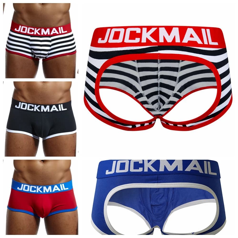JOCKMAIL Mens di Marca Della Biancheria Intima del Pugile Trunks Gay Sacchetto Pene cueca pugile calzoncillos hombre Uomo Boxer shorts Degli Indumenti Da Notte mutandine