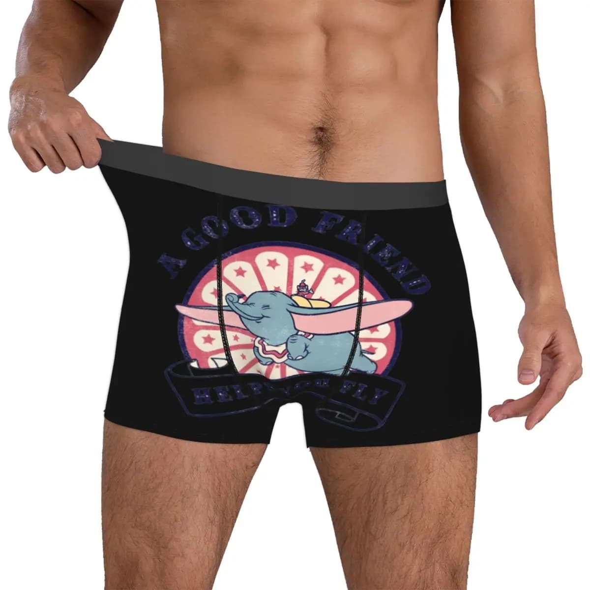 Intimo personalizzato D-Dumboes da uomo, boxer stampati con elefanti volanti, slip morbidi