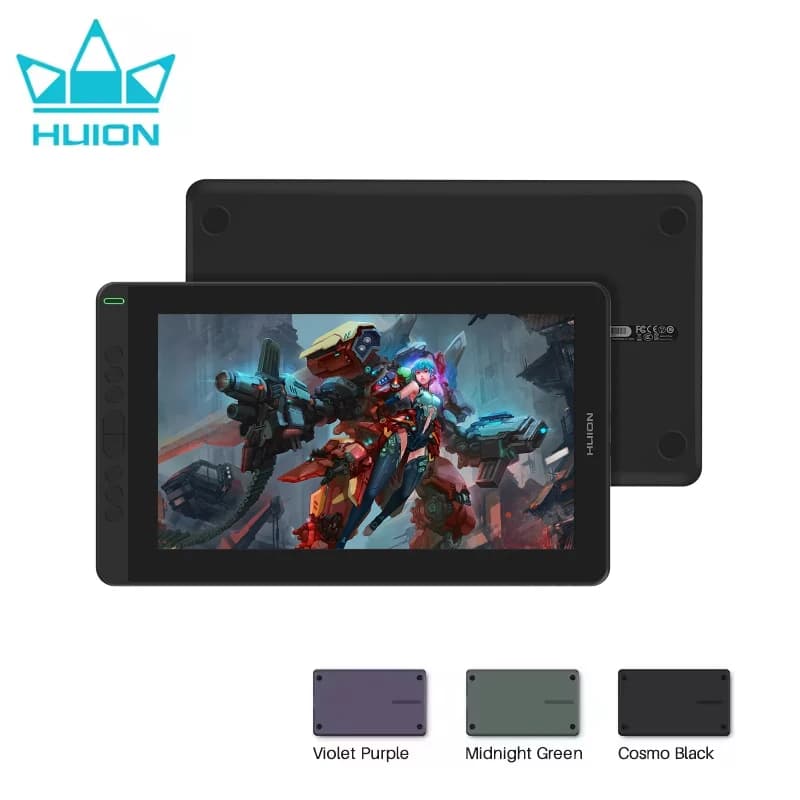 Tavoletta Grafica Huion Kamvas da 13,3 Pollici con Schermo IPS per Disegno, 8 Tasti di Scelta Rapida, Supporto Connessione USB 3.1 e Telefono Android