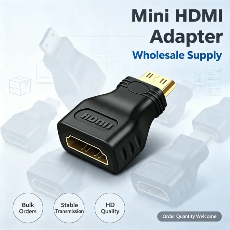 Mini HDMI to HDMI Adapter Cable Bulk Purchase Portable Display Converter Notebook Computer Projector Interface Conversion