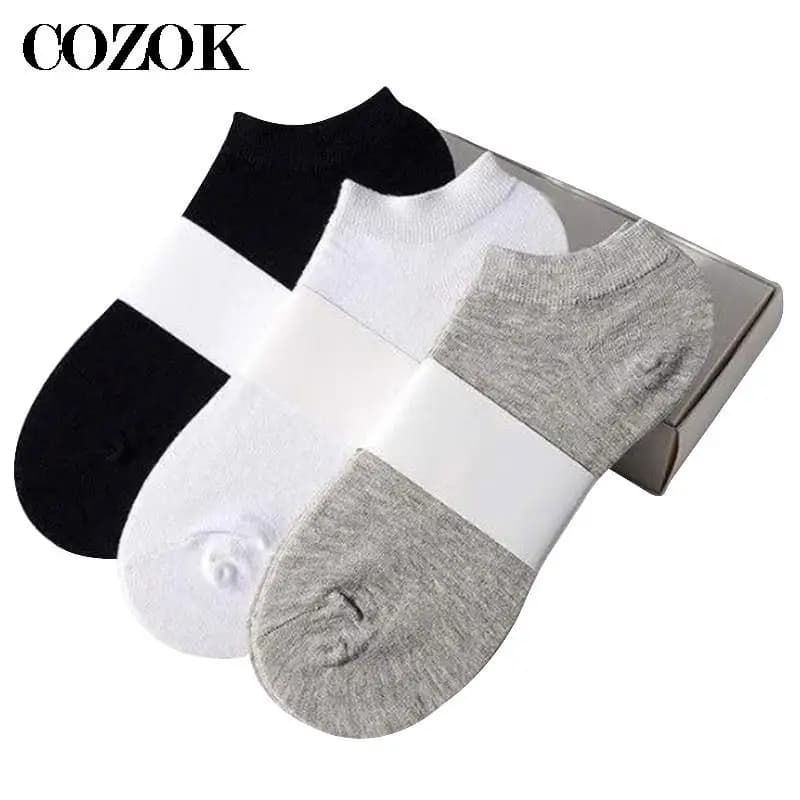 10pcs=5 Pairs Mens Socks Casual Breathable Boat Socks High Quality Cotton Short Mens Ankle Socks Summer Male Black Sock Slippers