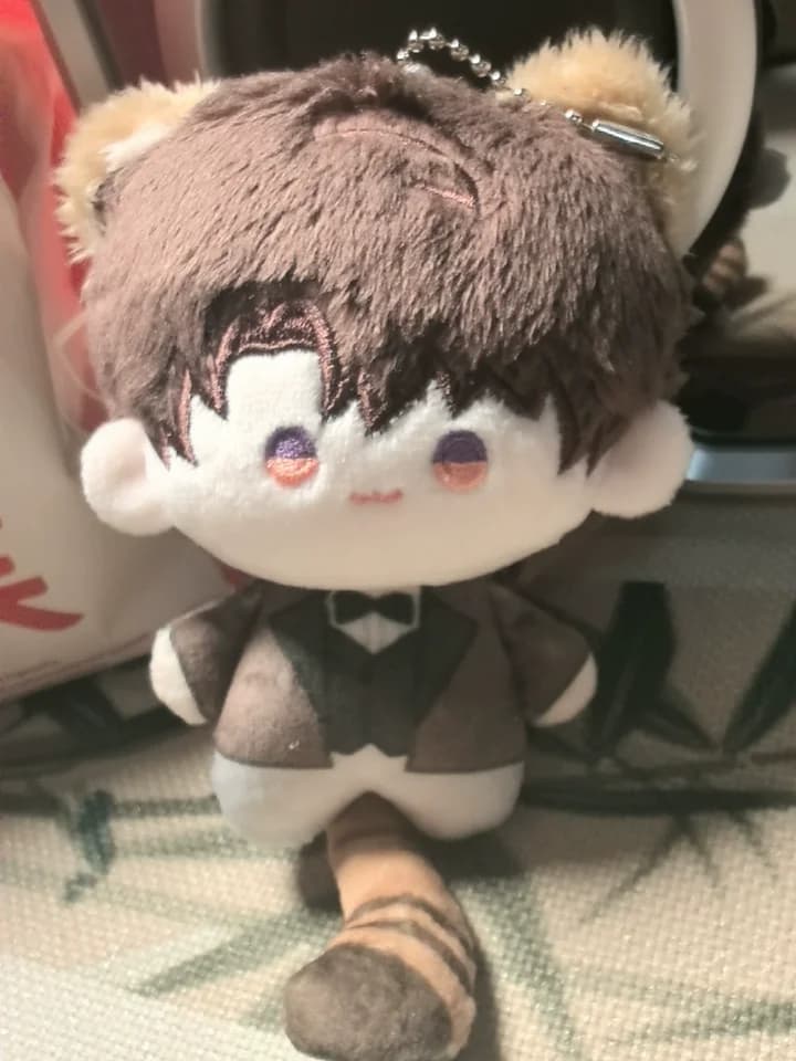 Kawai Original Love And Deepspace - Portachiavi in peluche di cotone stampato con orecchie da gatto, periferica di gioco, per collezione di fan del gioco