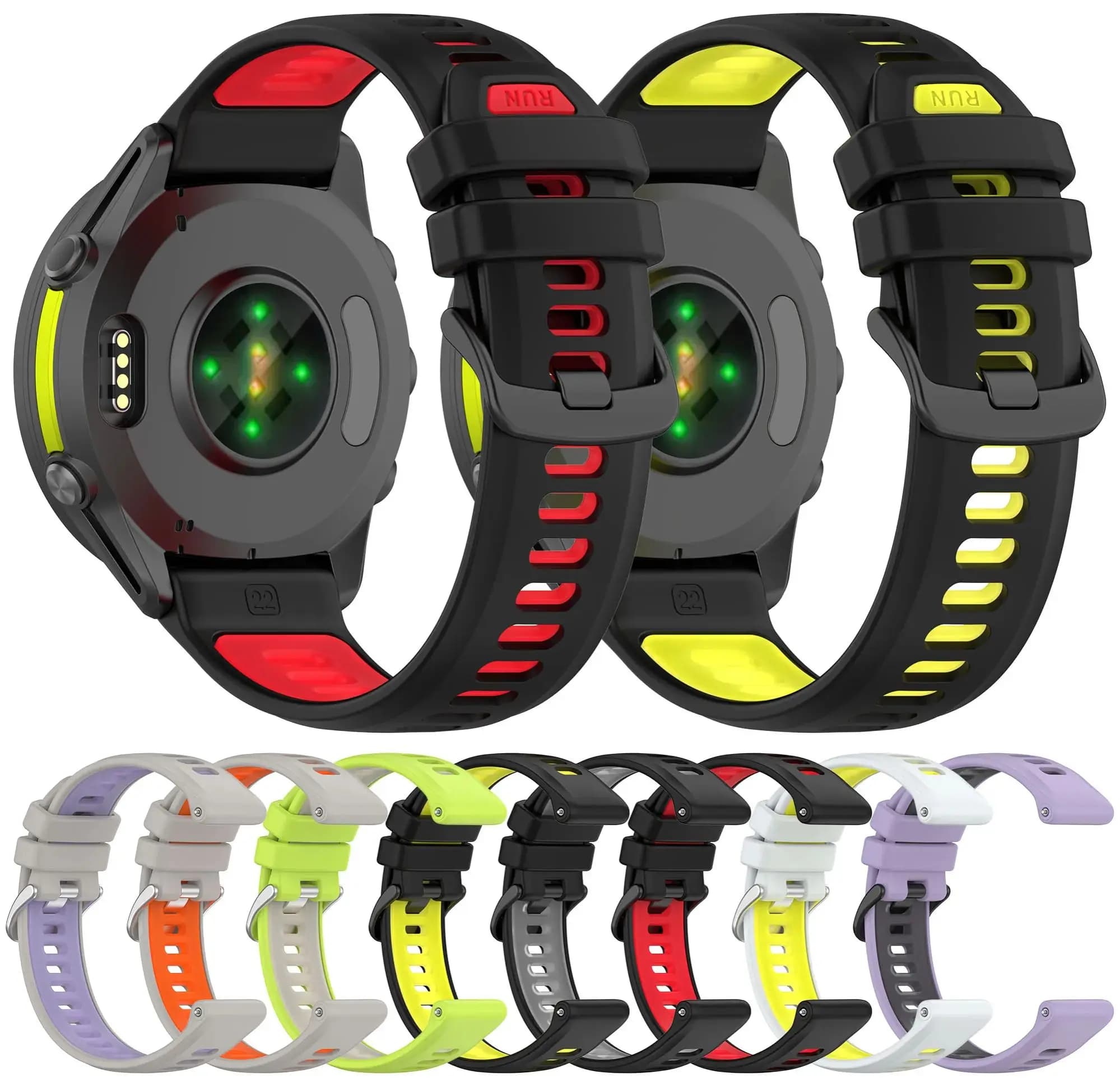 22mm Watch Strap For Garmin Forerunner 970/965/965 Solar Soft Silicone Smartwatch bands For Forerunner 955 solar 945 Wristbands